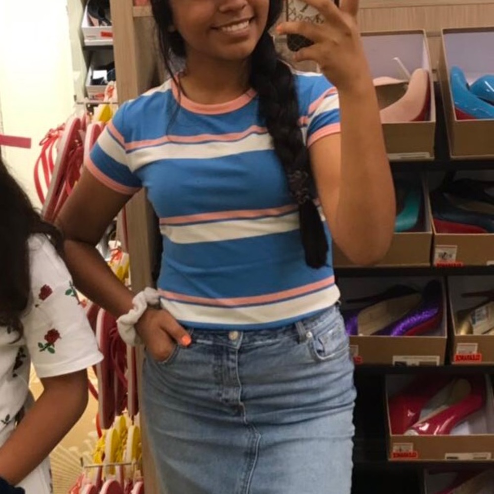 Striped shirt shirt.